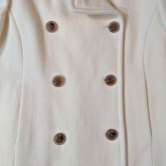 J.Crew Coat Antique Cream Wool Double-Breast Med - Picture 2 of 8